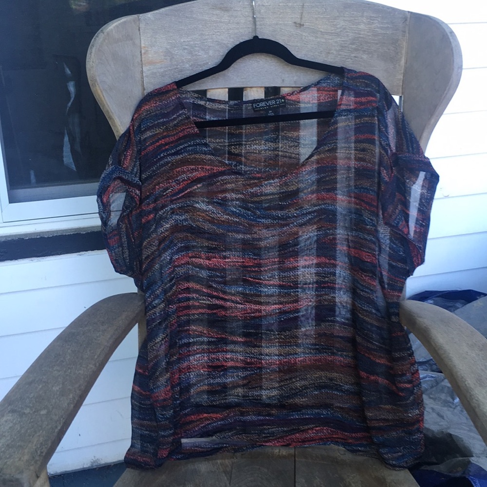 Forever 21 + sheer 2X short sleeve